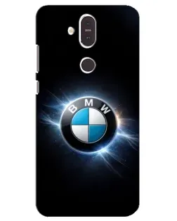 Чехол для Nokia 8.1 (2018) с картинкой «BMW — неоновое сияние»