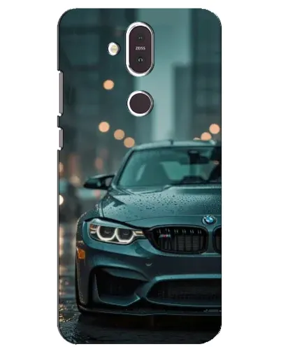 Чехол для Nokia 8.1 (2018) с картинкой «BMW в огнях города»