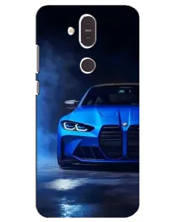 Чехол для Nokia 8.1 (2018) с картинкой «Голубая BMW M4» Чехол для Nokia 8.1 (2018) с картинкой «Голубая BMW M4»
