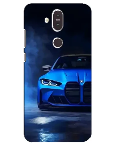 Чехол для Nokia 8.1 (2018) с картинкой «Голубая BMW M4»