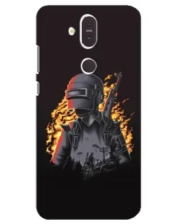 Чохол для Nokia 8.1 (2018) з картинкою «PUBG — вогняний силует»