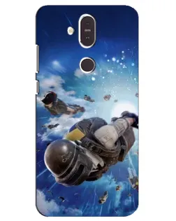 Чохол для Nokia 8.1 (2018) з картинкою «Десант PUBG — стрибок»