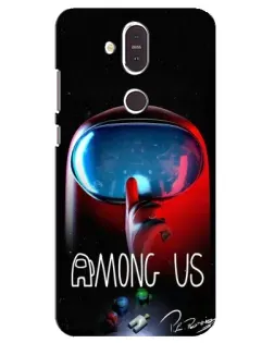 Чохол для Nokia 8.1 (2018) з картинкою «Червоний імпостер — макро»