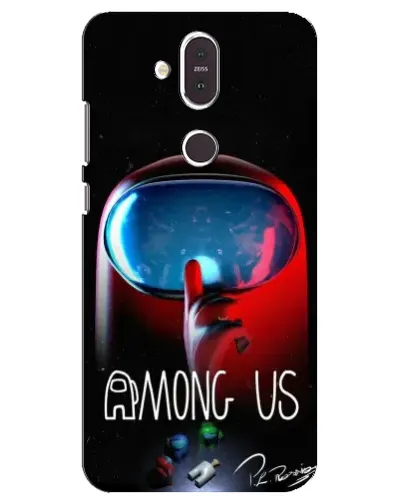 Чохол для Nokia 8.1 (2018) з картинкою «Червоний імпостер — макро»