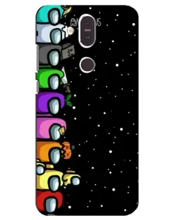 Чохол для Nokia 8.1 (2018) з картинкою «Команда Among Us»
