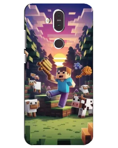 Чехол для Nokia 8.1 (2018) с картинкой «Стив на ферме»