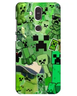 Чохол для Nokia 8.1 (2018) з картинкою «Кріпери Minecraft»