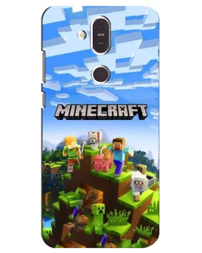Чехол для Nokia 8.1 (2018) с картинкой «Minecraft классический мир»