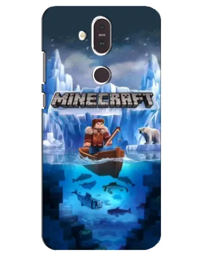Чехол для Nokia 8.1 (2018) с картинкой «Minecraft ледяной мир»
