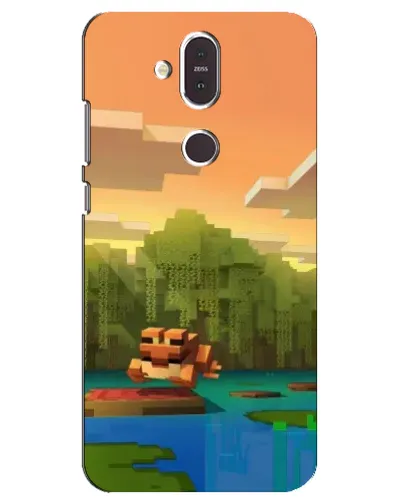 Чехол для Nokia 8.1 (2018) с картинкой «Майнкрафт закат солнца»