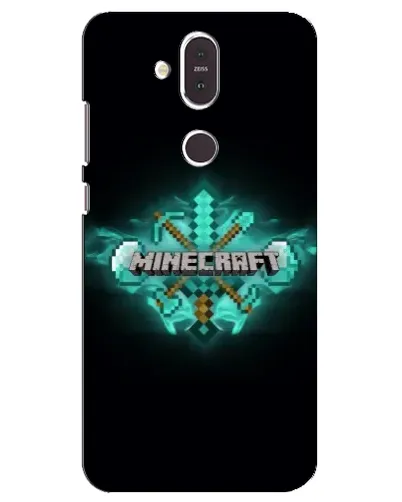 Чехол для Nokia 8.1 (2018) с картинкой «Minecraft Diamond лого»