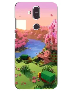 Чохол для Nokia 8.1 (2018) з картинкою «Рожеве дерево Minecraft»