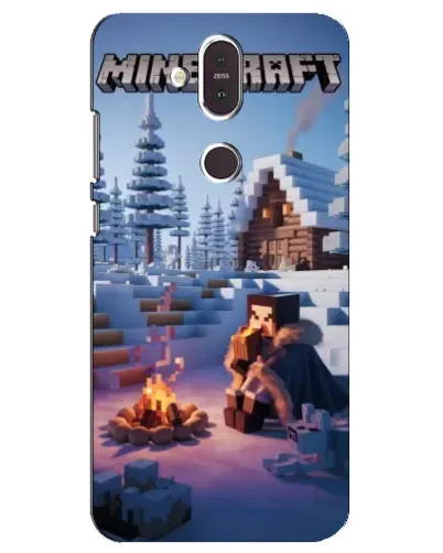 Чехол для Nokia 8.1 (2018) с картинкой «Зимний Minecraft»