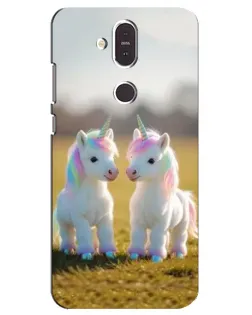 Чохол для Nokia 8.1 (2018) з картинкою «Пара єдинорогів»