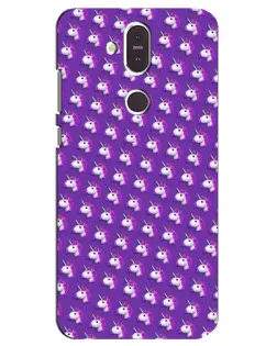 Чохол для Nokia 8.1 (2018) з картинкою «Єдинороги на фіолетовому»