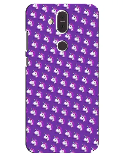 Чохол для Nokia 8.1 (2018) з картинкою «Єдинороги на фіолетовому»