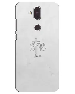 Чохол для Nokia 8.1 (2018) з картинкою «Івана 3:16 Хрест»