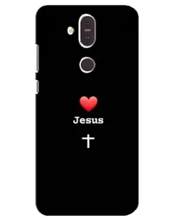 Чохол для Nokia 8.1 (2018) з картинкою «Серце - Jesus»