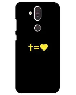 Чехол для Nokia 8.1 (2018) с картинкой «Сердце и Крест»