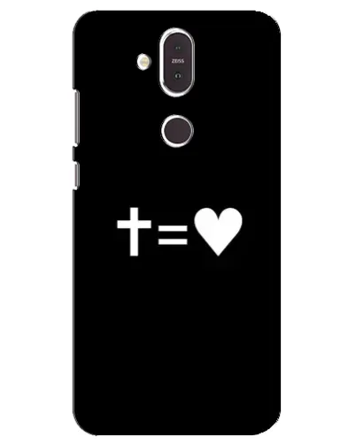 Чехол для Nokia 8.1 (2018) с картинкой «Крест и Сердце»