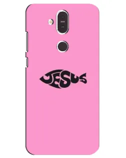 Чехол для Nokia 8.1 (2018) с картинкой «Розовый символ  Jesus»
