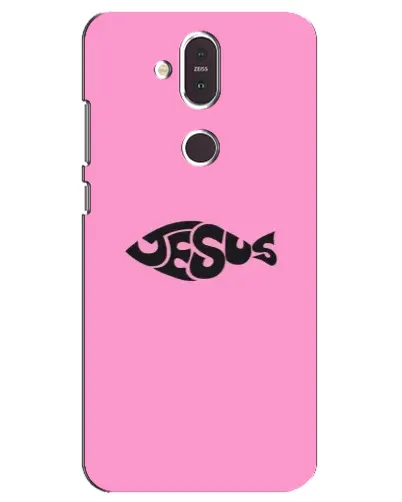Чехол для Nokia 8.1 (2018) с картинкой «Розовый символ  Jesus»
