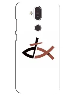 Чехол для Nokia 8.1 (2018) с картинкой «Рыба и крест»