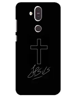 Чохол для Nokia 8.1 (2018) з картинкою «Графічний хрест Jesus»
