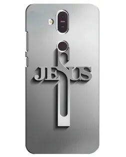 Чохол для Nokia 8.1 (2018) з картинкою «Металевий хрест Jesus»
