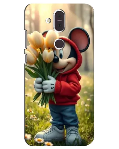Чохол для Nokia 8.1 (2018) з картинкою «Міккі з тюльпанами»