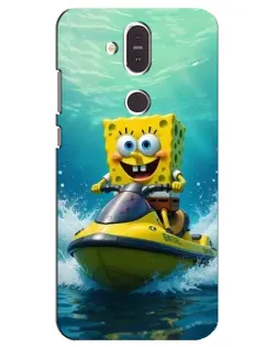 Чохол для Nokia 8.1 (2018) з картинкою «Спанч Боб на гідроциклі»