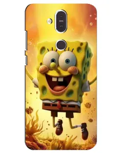 Чохол для Nokia 8.1 (2018) з картинкою «Губка Боб стрибає»