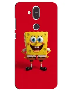 Чохол для Nokia 8.1 (2018) з картинкою «Спанч Боб на червоному»