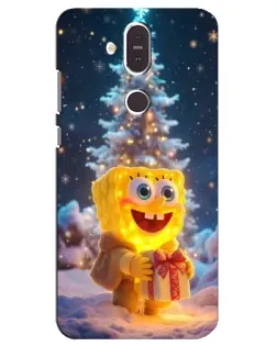 Чохол для Nokia 8.1 (2018) з картинкою «Різдвяний Спанч Боб»