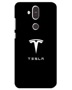 Чохол для Nokia 8.1 (2018) з картинкою «Tesla White Logo»