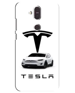 Чохол для Nokia 8.1 (2018) з картинкою «Tesla White Style»