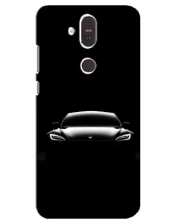 Чохол для Nokia 8.1 (2018) з картинкою «Фари Tesla Night»