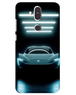 Чохол для Nokia 8.1 (2018) з картинкою «Tesla в неоні»