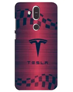 Чохол для Nokia 8.1 (2018) з картинкою «Тесла червоний карбон»