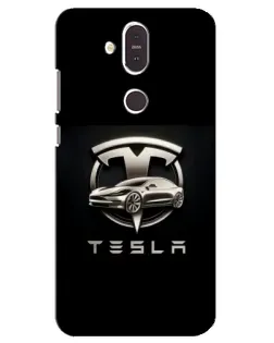 Чохол для Nokia 8.1 (2018) з картинкою «Tesla — срібне авто»