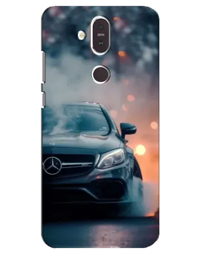 Чехол для Nokia 8.1 (2018) с картинкой «Mercedes — ночной город»