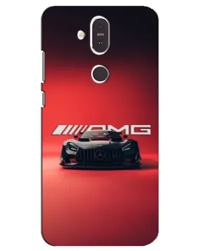 Чехол для Nokia 8.1 (2018) с картинкой «Mercedes AMG — красная линия»