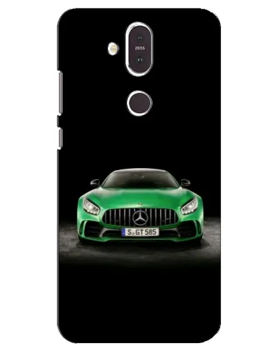 Чехол для Nokia 8.1 (2018) с картинкой «Mercedes — неоновый лого»