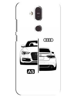Чехол для Nokia 8.1 (2018) с картинкой «Audi — контрастный дизайн» Чехол для Nokia 8.1 (2018) с картинкой «Audi — контрастный дизайн»