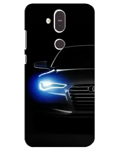 Чехол для Nokia 8.1 (2018) с картинкой «Неоновый взгляд Audi»