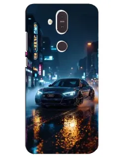 Чехол для Nokia 8.1 (2018) с картинкой «Ночной город и Audi» Чехол для Nokia 8.1 (2018) с картинкой «Ночной город и Audi»