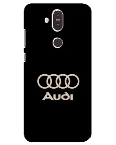 Чехол для Nokia 8.1 (2018) с картинкой «Audi — золотой логотип»