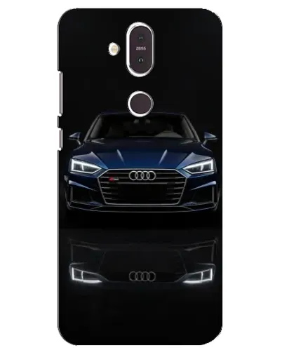 Чехол для Nokia 8.1 (2018) с картинкой «Audi — ночное отражение»