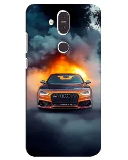 Чехол для Nokia 8.1 (2018) с картинкой «Audi в огненном дыму» Чехол для Nokia 8.1 (2018) с картинкой «Audi в огненном дыму»