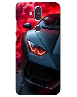Чохол для Nokia 8.1 (2018) з картинкою «Lamborghini червоне сяйво»